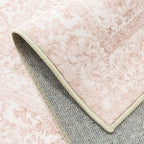 Pink Area Rug 8x10 Machine Washable Large Vintage Living Room Distressed Non - Image 8