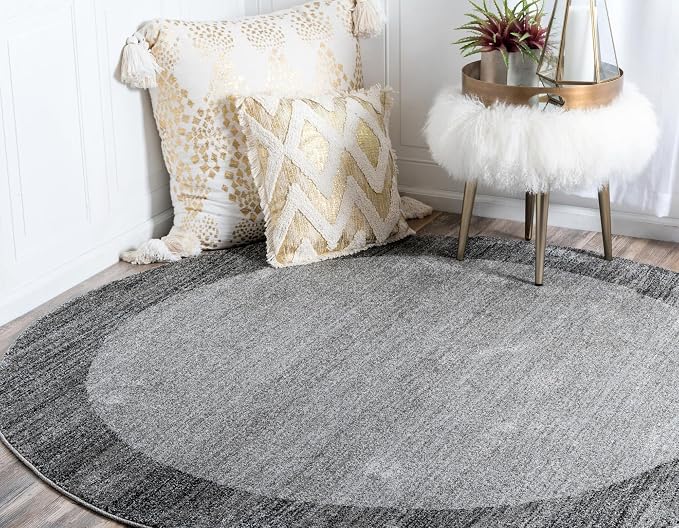 Rugs.com Angelica Collection Rug – 6 Ft Round Light Gray Medium Rug Perfect - Image 4