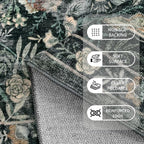 Washable Living Room Rug: 9x12 Boho Floral Soft Area Rug - Image 6