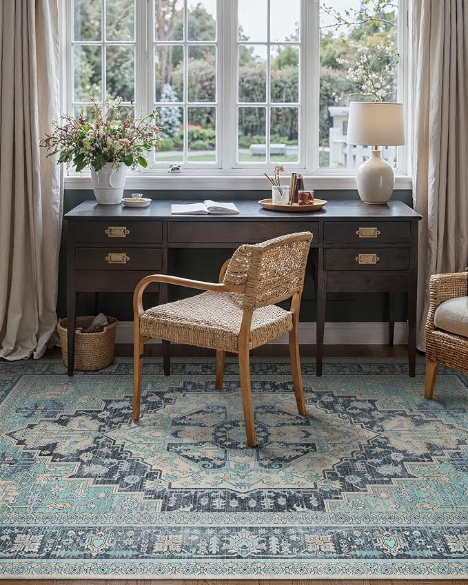 GENIMO 8X10 Area Rugs for Living Room, Machine Washable Vintage Floor Cover - Image 6