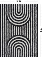 Rugshop Abstract Arch Shag Area Rug Anthracite Dark Gray 5' x 7' Great - Image 2