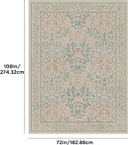 Bavni Floral Beige Pink Area Rugs 6x9, Vintage Boho Carpet Machine Washable - Image 2