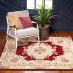 Rugs.com Chateau Collection Rug - 3 Ft Square Red Medium Pile Rug by Rugscom