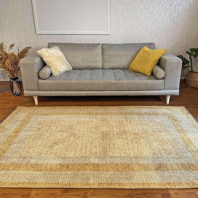 Alfa Rich 7x10 Amber Gold Washable Area Rugs by AlfaRichRugs