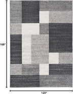Rugshop Gray Modern Geometric Boxes Non-Slip Area Rug Non-Shedding - Image 2