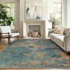 GENIMO Washable Area Rugs for Living Room, 10x14 Vintage Non Slip Rugs by GENIMO