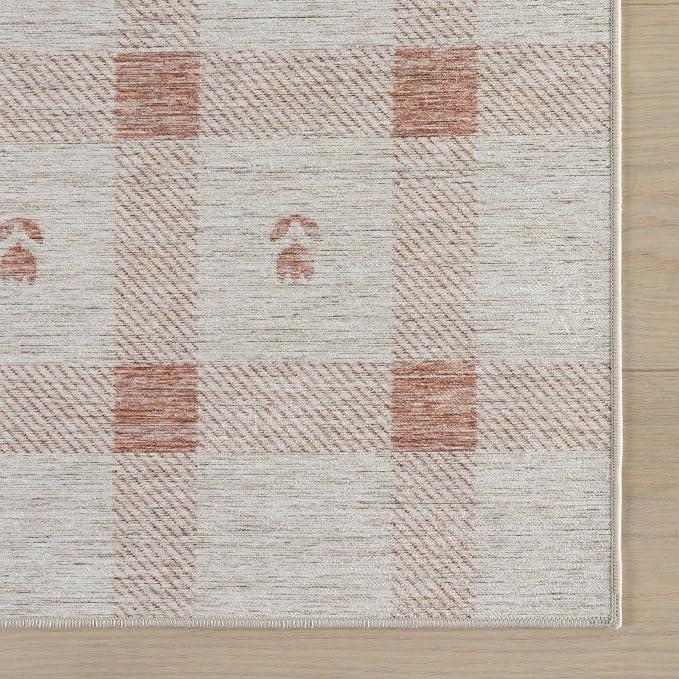 Dash & Albert Zale Peach Machine Washable Rug, 6 X 9 Feet - Image 7