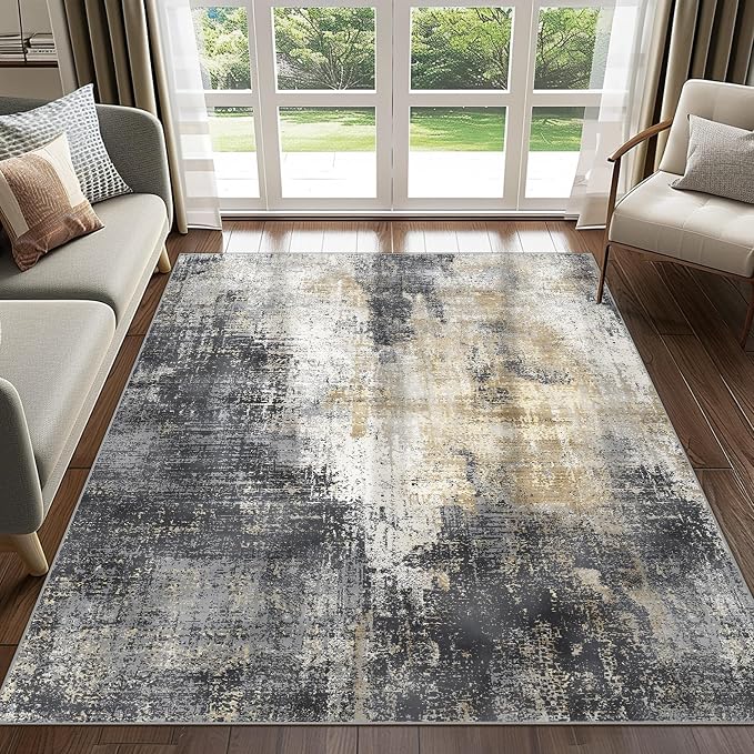 GENIMO Washable Area Rugs for Living Room, 10x14 Modern Non Slip Rugs, Low Pile - Image 4