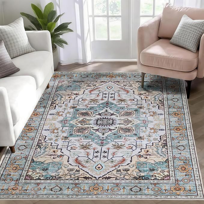WILLSUN Washable Area Rugs, 3x5 Non-Slip Boho Large Area Rugs by Embracethewarmthofhome