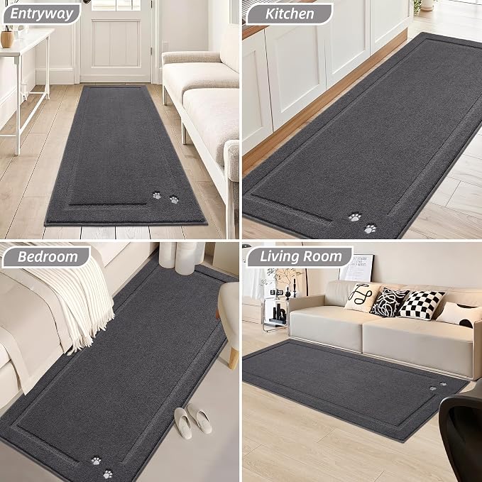 BEQHAUSE Dog Door Mat for Muddy Paws 36"x60" Dirt Trapper Absorbent Doormat Non - Image 9