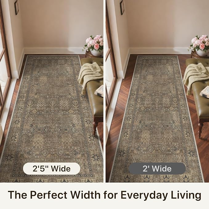 Bavni 2'6''x6 Rug Runners for Hallways, Washable Runner Rug Non Slip, Vintage - Image 7