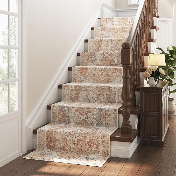 jinchan Kelda Runner Rug 3x10 Vintage Hallway Rug Washable Runner Retro Floor - Image 8