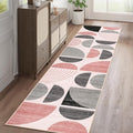 MUJOO Pink Runner Rug Washable, Boho 2x8 Area Rugs by MUJOO