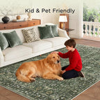 6x9 Rugs for Living Room, Soft Large Area Rugs Green Washable Rug, Indoor - Image 6