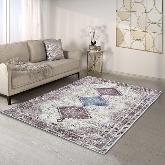 Fame Living Washable Area Rug, Modern Farmhouse, Distressed, Traditional - Image 7