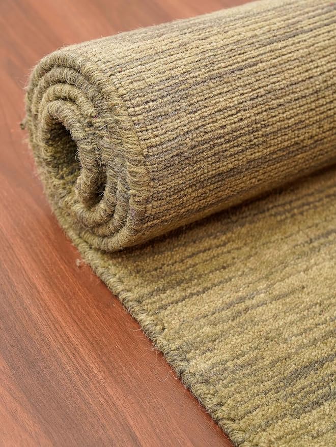 Rugsotic Carpets Hand Knotted Loom Wool 8'x10' Area Rug Solid Green L00111 - Image 8