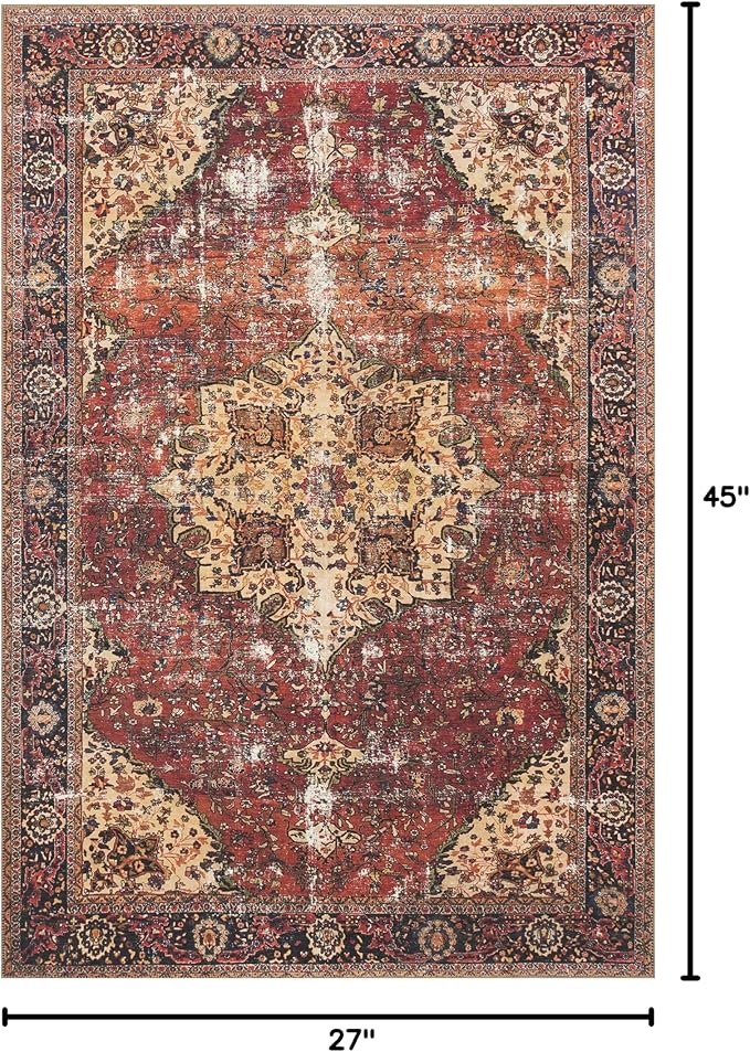 Loloi Loren Collection LQ-07 Red/Navy 2'-3" x 3'-9" Accent Rug - Image 3