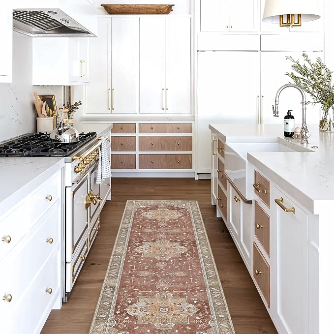Washable Area Rug. Modern Farmhouse. Vintage. Turkish. Bohemian. Distressed. - Image 2