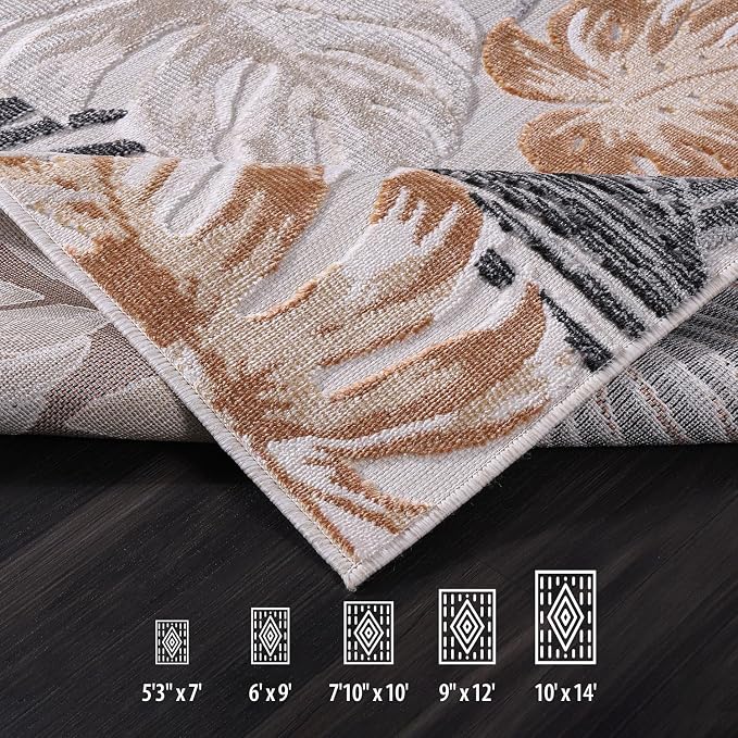 CAMILSON Indoor Outdoor Rug, Easy-Cleaning Non-Shedding Living Room, Garden and - Image 8
