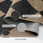 Lahome Checkered Easy Jute Outdoor Rug, 5x7 Area Rugs - Image 4