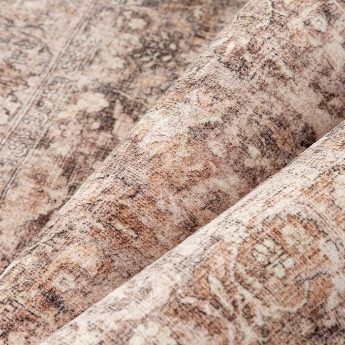 8x10 Rust Brown Washable Area Rug - Image 9