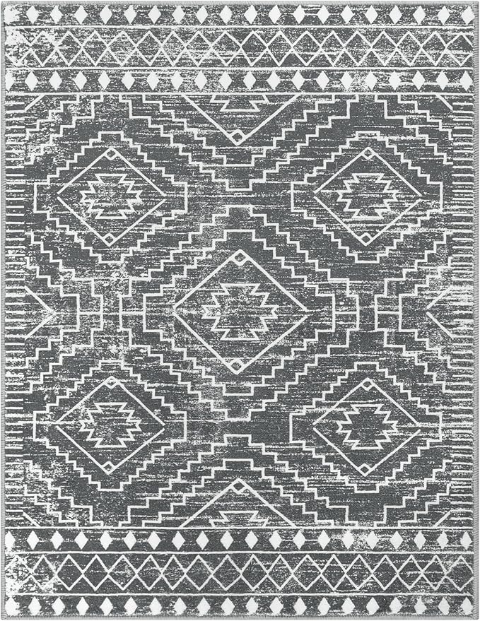 Wonnitar Moroccan 5x7 Washable Rug, Large Grey Area Rug - Image 8