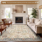 Clearance 10x14 Area Rugs for Living Room, Boho Machine Washable Rugs Non-Slip - Image 3