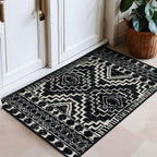 Rugshop Southwestern Black and White Tribal Area Rug – Geometric Diamond - Image 6