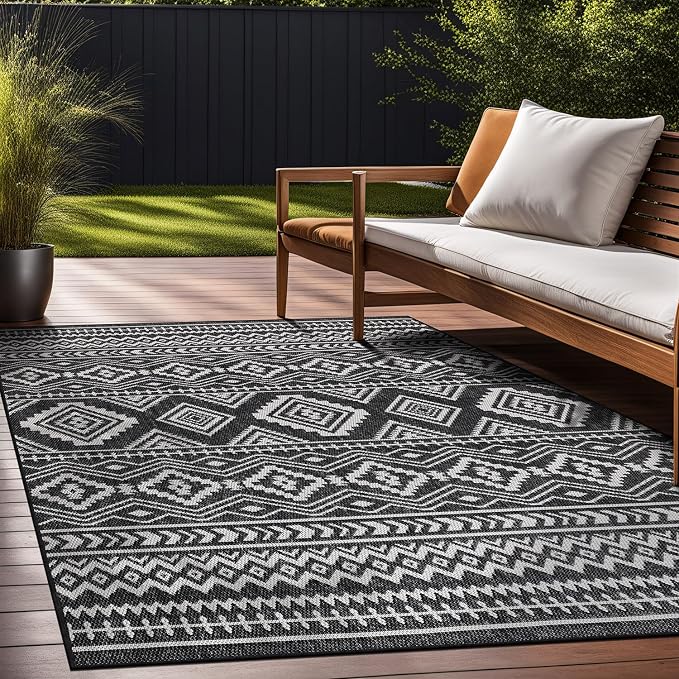 Beverly Rug Waikiki Boho Indoor Outdoor Rug 10x14, Washable Outside Carpet - Image 8