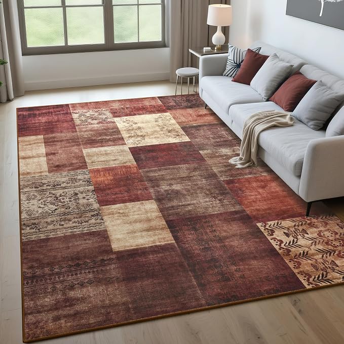 Tepook Modern Area Rug for Living Room, 8x10 Geometric Large Rugs for Bedroom - Image 2