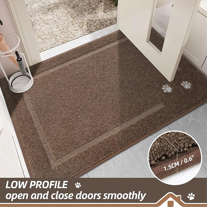 BEQHAUSE Dog Door Mat for Muddy Paws 32"x70" Dirt Trapper Absorbent Doormat Non - Image 7
