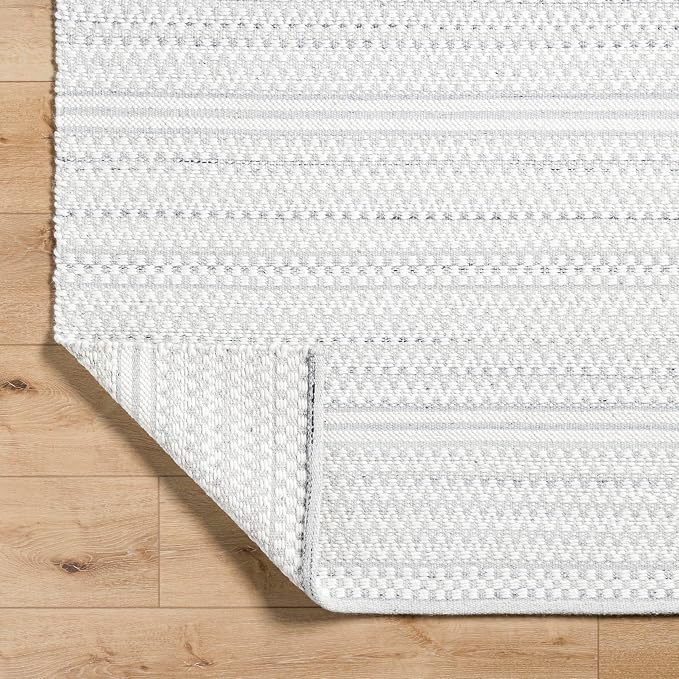 Mark&Day Wool Rugs, 4x6 Precious Solid and Border Cream/Charcoal Area Rug - Image 5