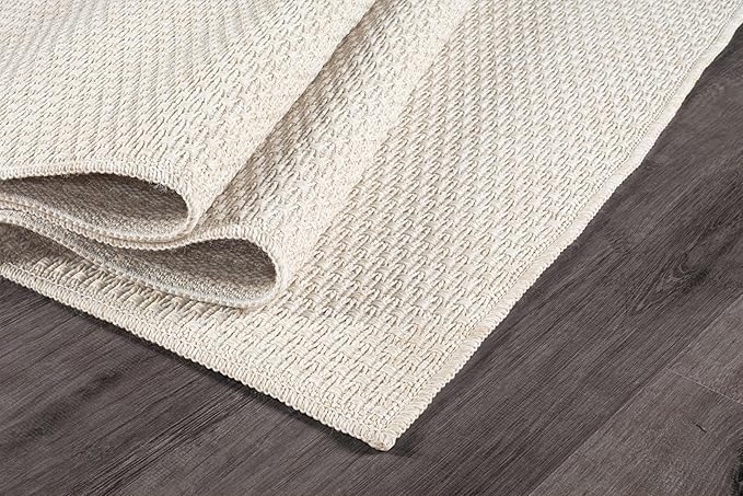 Easy Jute Rugs 5x7 White Color Living Room Indoor Outdoor Area Rug - Image 3