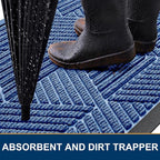Kitinjoy Front Door Mat Outside Entrance, Sturdy Natural Dirt Trapper, Heavy - Image 3