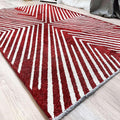 Alfa Rich 3x5 Geometric Red Burgundy Off White Washable Area Rugs by AlfaRichRugs