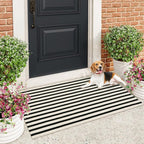 Black and White Striped Rugs 2.3'x3.6', Washable Hand Woven Front Door Rug - Image 7