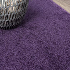 JONATHAN Y Haze Solid Low-Pile Purple 4x6 Oval Indoor Area Rug, Minimalist - Image 3