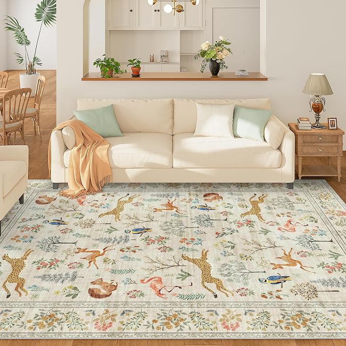 DUKINO 6x9 Rug, Washable Animal Living Room Rug - Image 2