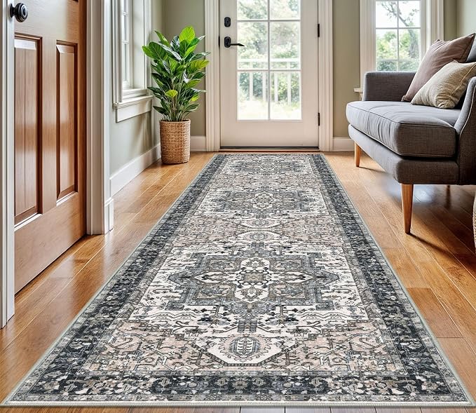 KOZYFLY Long Runners for Hallways 3x10 Ft Washable Kitchen Rug Faux Wool by KOZYFLY