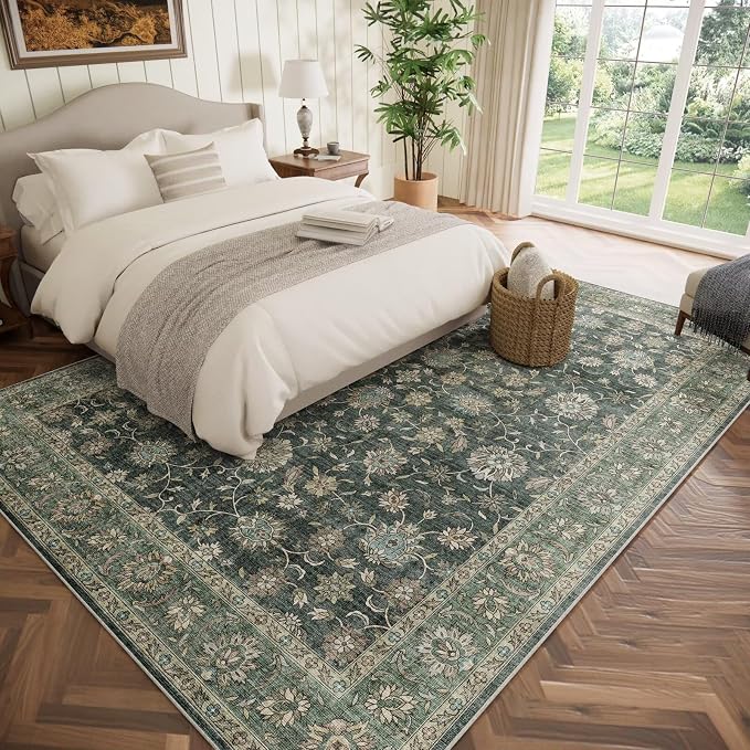 Washable 8x10 Area Rugs for Living Room, Boho Non-Slip Vintage Distress Large - Image 2