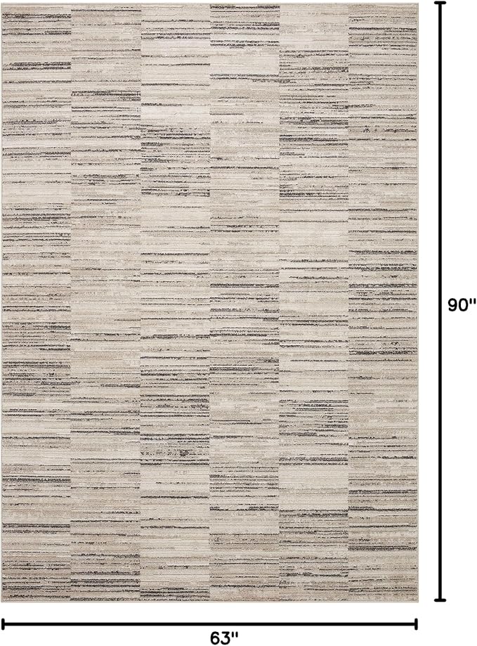 Loloi Darby Collection DAR-01 Charcoal/Sand 5'-3" x 7'-6" Area Rug - Image 2
