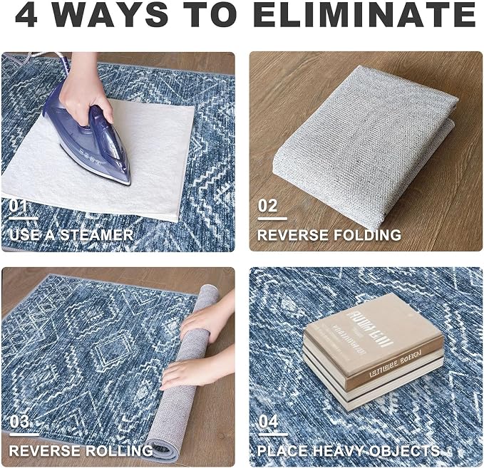 KILOCOCO Small Rug 2'x3' Entryway Rug Door Mat Indoor Soft Non Slip Printed - Image 8