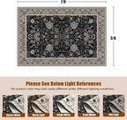 Floral Living Room Rug 5x7 Washable Rugs Boho Vintage Oriental Large Foldable - Image 2