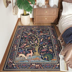 Rugcomf Area Rugs 4x6 Vibrant Tree of Life-Patterned Vintage Washable Rugs Non - Image 2