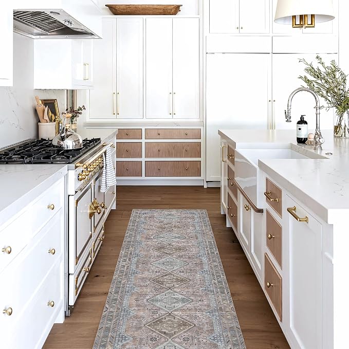 Washable Area Rug. Modern Farmhouse. Vintage. Turkish. Bohemian. Distressed. - Image 2