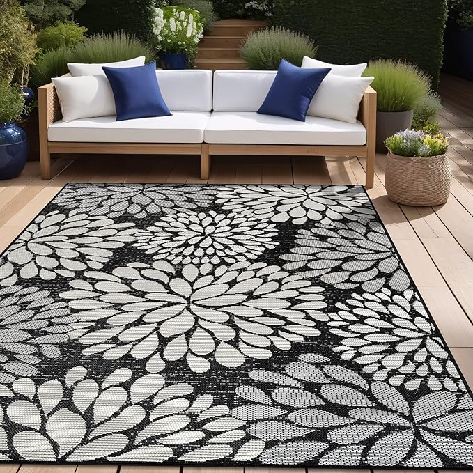 Beverly Rug Outdoor Rug 8x10 Modern Exotic Tropical Leaf Area Rugs - Image 7