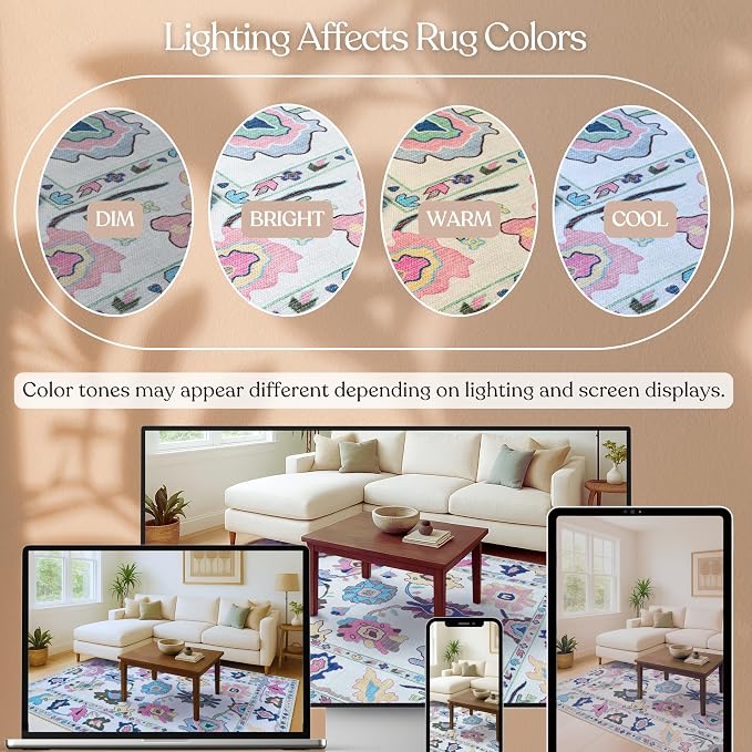 Fame Living Colorful Oushak Rug, Modern Rugs, Small Throw, Accent Area Rug - Image 7