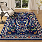 Rugcomf Area Rug 4x6 Rug Washable Rugs Floral Non Slip Low Pile Small Carpet by Rugcomf