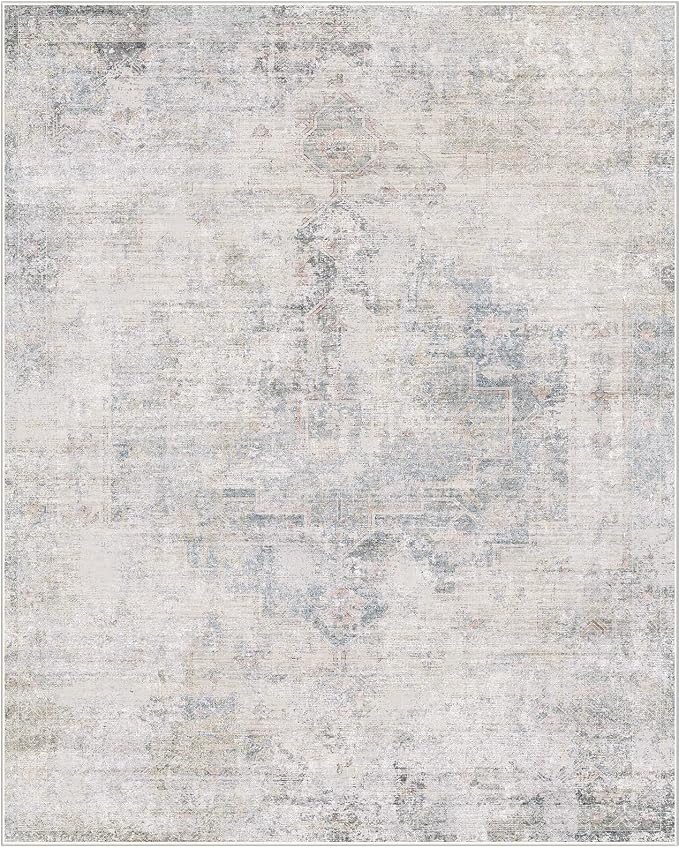 Light Blue Farmhouse Area Rug for Bedroom - Image 8