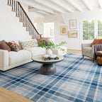 Dash & Albert Andri Plaid Blue Machine Washable Rug, 4 X 6 Feet - Image 2